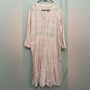 Lt Pink Plaid Button Tunic Dress